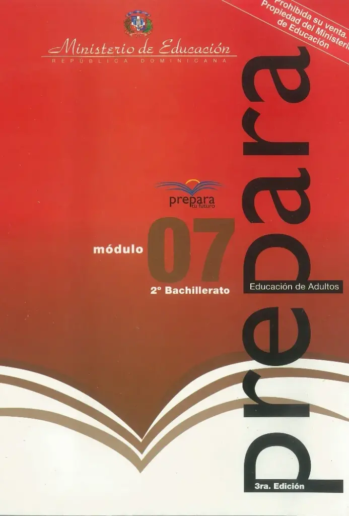 Módulo 7 - 2° Bachillerato (Prepara) PDF 2 Portada del Módulo 7 de 2do de Bachillerato del programa Prepara del MINERD