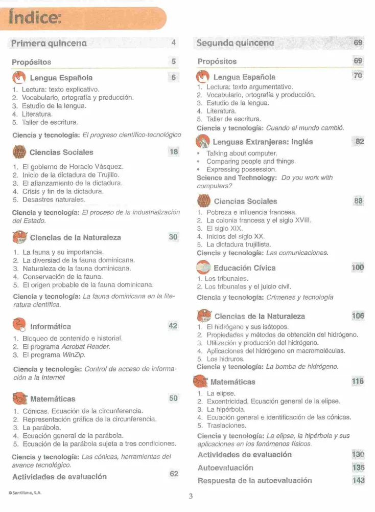 Índice del Módulo 5 Prepara de 3ro de Bachillerato